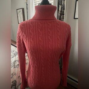 Talbots Long Sleeve Cable-knit Coral Sweater- Women’s Sz Medium